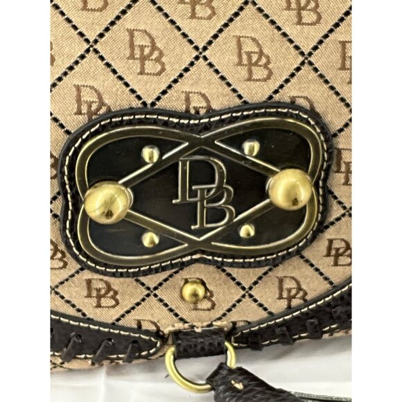 Dooney & Bourke Monogram Satchel Bag With Tassel & Green Duck Charm - Picture 9 of 16